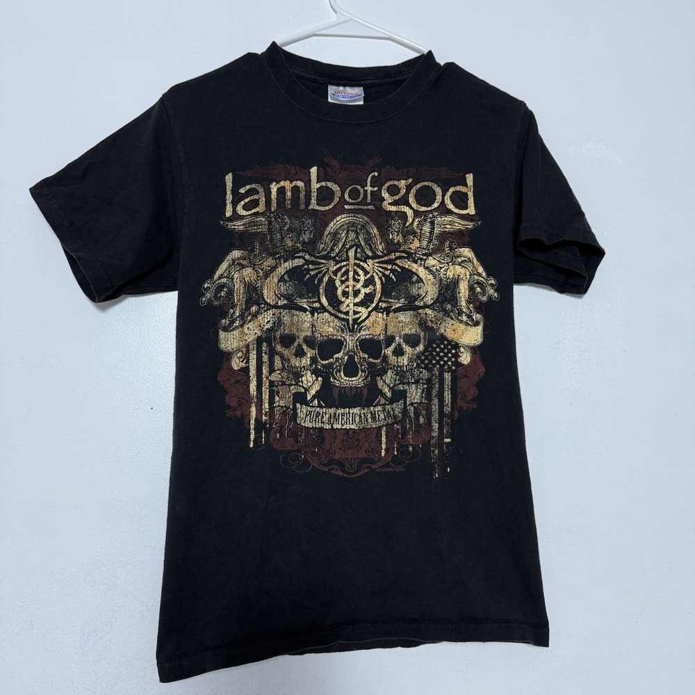 Lamb of God Pure American Metal T-Shirt Men's Size S Black Hanes Heavyweight Tag